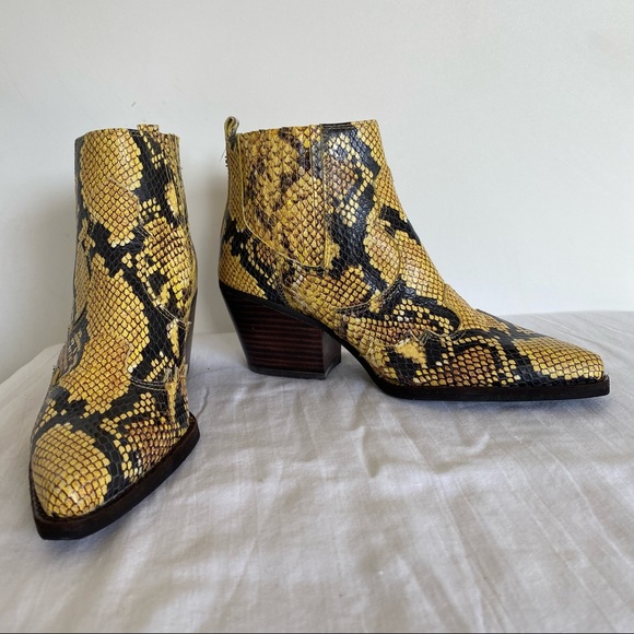 Sam Edelman Winona Snakeskin Leather Ankle Boots 5.5 - Picture 3 of 8